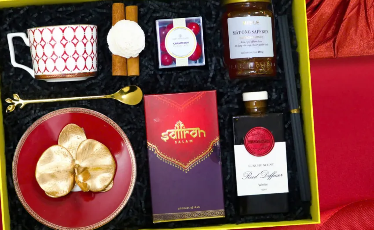 Hộp quà nhụy hoa nghệ tây Saffron Salam, mật ong Saffron Miele