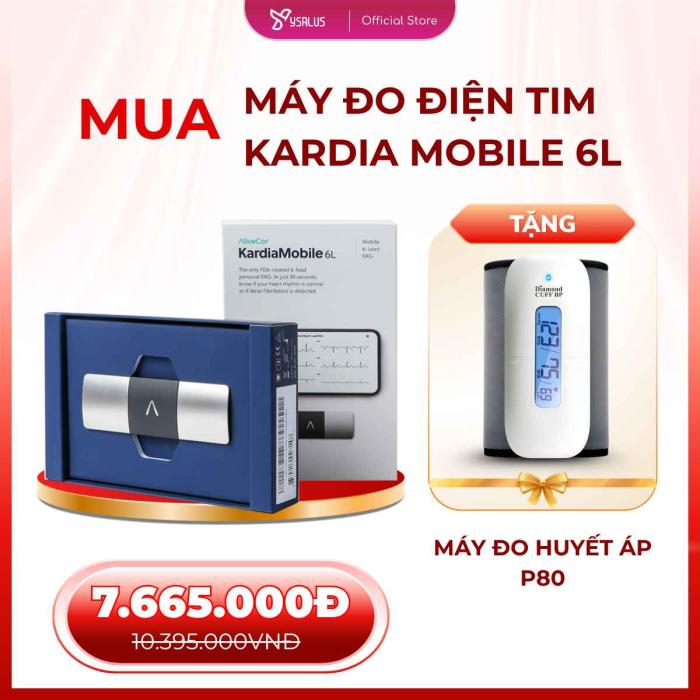 Mua Máy đo điện tim Kardia Mobile 6L Tặng Máy đo huyết áp P80