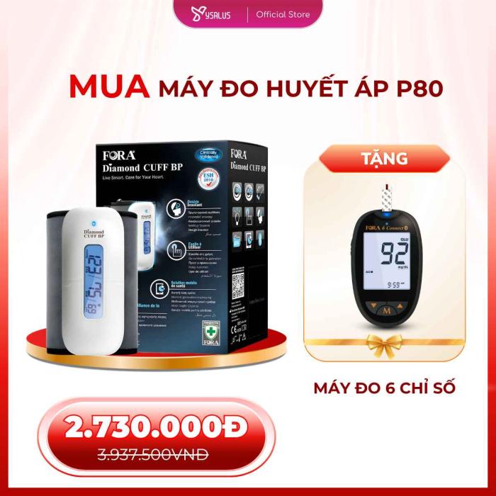 Mua Máy Đo Huyết Áp P80 Tặng Máy Đo 6 Chỉ Số